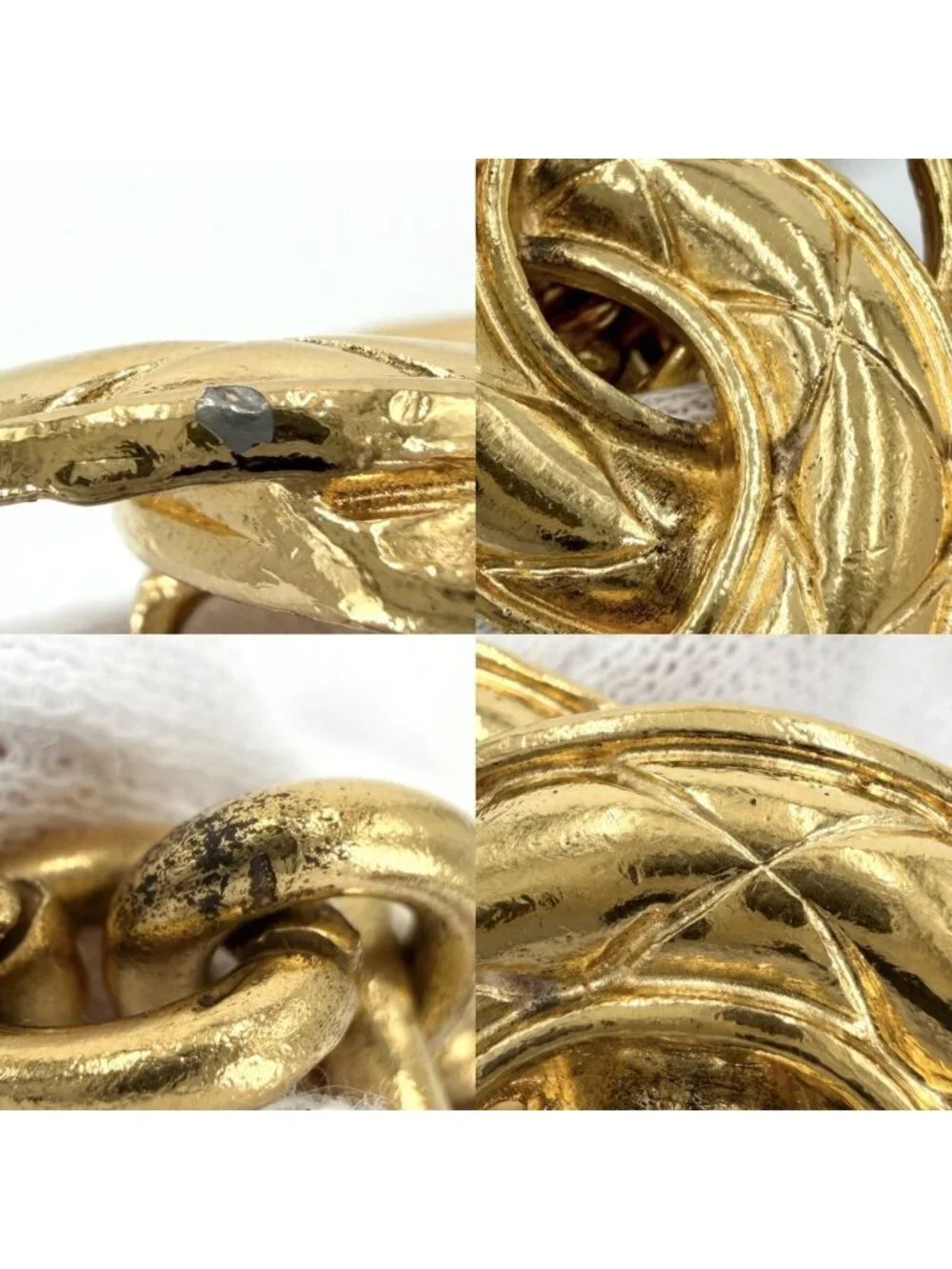 Chanel Belt Quilted Chain CC Logo Vintage Gold Plated